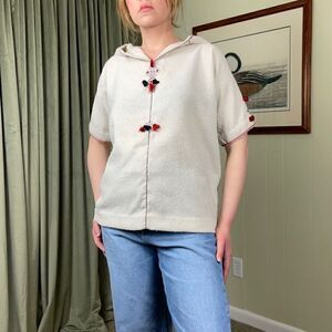 Isabel Marant Etoile Bonny Day Beige Embroidered Hoodie, size 40 - VGUC